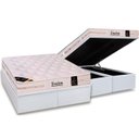 Ver imagem 1 de Cama Box Baú King: Colchão Molas Pocket Ensacadas Castor Kingdom Aloe Vera + Base CRC Courano White(