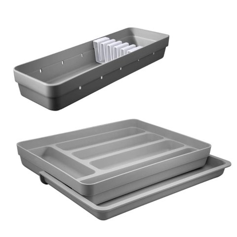 Organizador Porta Talheres Extensível e Organizador de Facas Cozinha Gaveta Chumbo Ou.