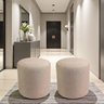 Kit 2 Puff Perse Redondo Banqueta Moderno Decorativo Casa Sala Quarto Tecido Linho Palha - 7