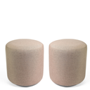 Ver imagem 2 de Kit 2 Puff Perse Redondo Banqueta Moderno Decorativo Casa Sala Quarto Tecido Linho Palha