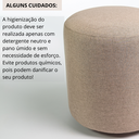 Ver imagem 6 de Kit 2 Puff Perse Redondo Banqueta Moderno Decorativo Casa Sala Quarto Tecido Linho Palha