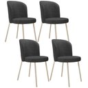 Ver imagem 1 de Kit 4 Cadeiras Sala de Jantar Estofada Gavi Arena L02 Linho Cinza Escuro Lyam Decor