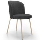 Ver imagem 3 de Kit 4 Cadeiras Sala de Jantar Estofada Gavi Arena L02 Linho Cinza Escuro Lyam Decor