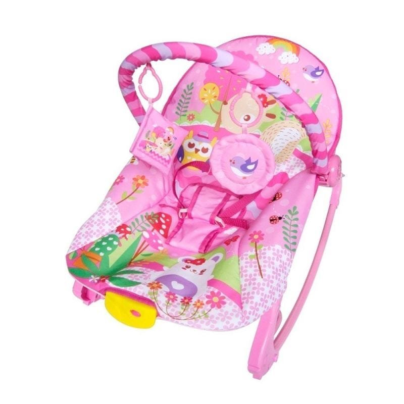 Cadeira De Descanso New Rocker Vibratória e Musical Rosa - Color Baby - 1