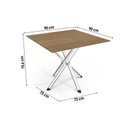 Ver imagem 4 de Conjunto: Mesa Sala Jantar Volga C/ Tampo de Madeira 90cm e 4 Cadeiras Amsterdã Cromado/nogueira -