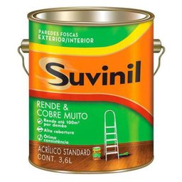 Tinta Acrílica Rende e Cobre Muito Suvinil 3,6 Litros Palha - 2