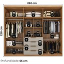 Ver imagem 3 de Guarda Roupa Casal 6p 4g com Espelho 262 Cm Giardino Amendola Nude Prime Demobile