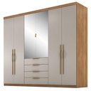 Ver imagem 1 de Guarda Roupa Casal 6p 4g com Espelho 262 Cm Giardino Amendola Nude Prime Demobile