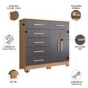 Ver imagem 3 de Cômoda para Quarto 2 Portas 124cm Ester A02 Freijó/titanium - Mpozenato