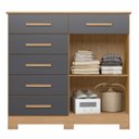 Ver imagem 5 de Cômoda para Quarto 2 Portas 124cm Ester A02 Freijó/titanium - Mpozenato