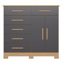 Ver imagem 6 de Cômoda para Quarto 2 Portas 124cm Ester A02 Freijó/titanium - Mpozenato