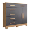 Ver imagem 1 de Cômoda para Quarto 2 Portas 124cm Ester A02 Freijó/titanium - Mpozenato