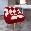 Ver imagem 2 de Kit 02 Poltrona Paloma Escritório Sala Pé Palito Suede Vermelho e Suede Bege - Dominic Decor