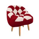 Ver imagem 3 de Kit 02 Poltrona Paloma Escritório Sala Pé Palito Suede Vermelho e Suede Bege - Dominic Decor