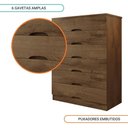 Ver imagem 3 de Cômoda Para Quarto 6 Gavetas Sevilha Made Marcs Braúna
