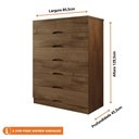 Ver imagem 2 de Cômoda Para Quarto 6 Gavetas Sevilha Made Marcs Braúna