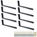 Ver imagem 1 de 8 Suportes L 40cm Mão Francesa Embutida para Prateleira Cantoneira Aço Resistente Preto