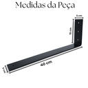 Ver imagem 3 de 8 Suportes L 40cm Mão Francesa Embutida para Prateleira Cantoneira Aço Resistente Preto