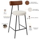 Ver imagem 4 de Kit 06 Banquetas Baixa Cozinha Sala Jantar Bancada Milão L02 Couríssimo Marrom Champagne - lyam deco