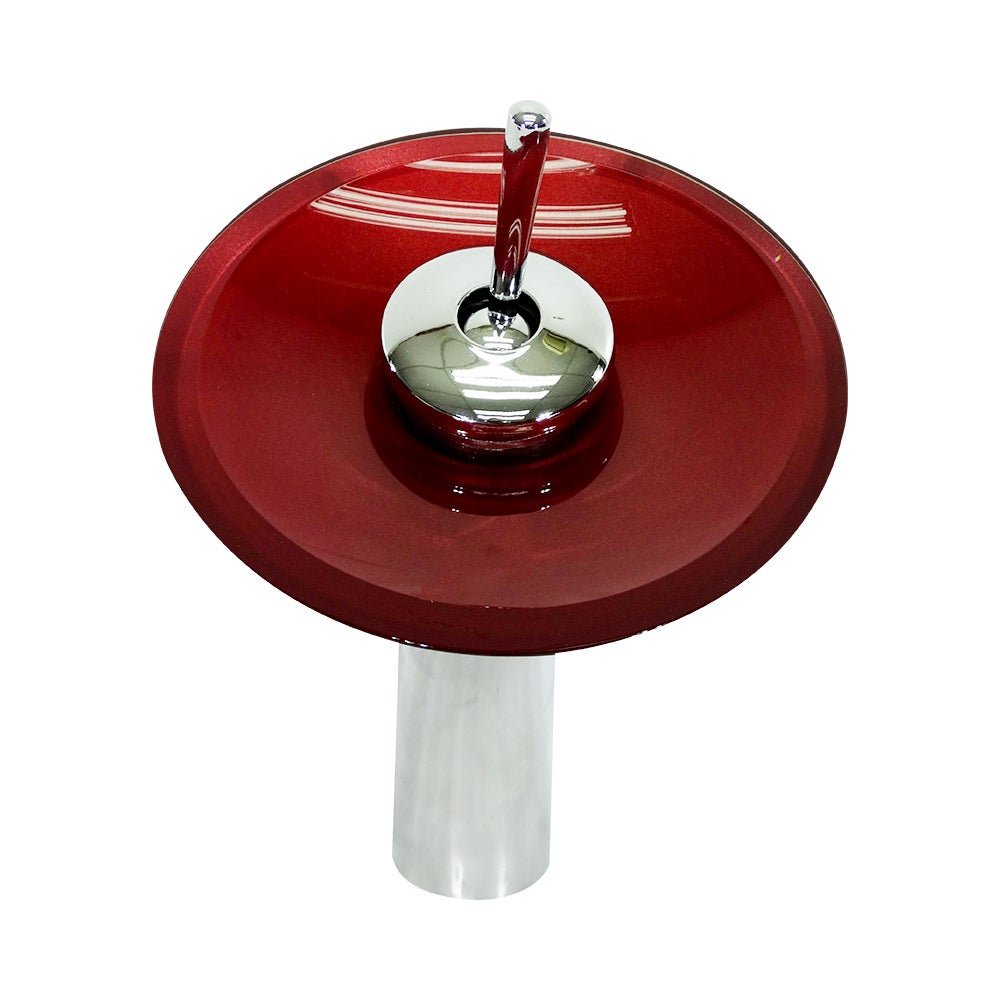 TORNEIRA MONOCOMANDO DE VIDRO REDONDA ALTA VERMELHO CEREJA - 3