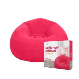 Sofá Poltrona Puff Inflável Deluxe Aveludado Vg+ Vermelho - 3