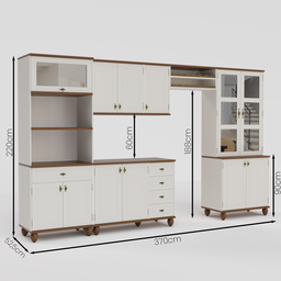 Cozinha Compacta Retrô 5 Peças Off White/nogueira - 3