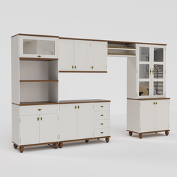 Cozinha Compacta Retrô 5 Peças Off White/nogueira - 1