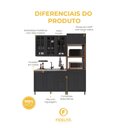 Ver imagem 5 de Armário de Cozinha Modulada Compacta Fidelitá Nara 100% MDF 3 Peças 190cm 10 Portas 2 Gavetas sem