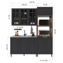 Ver imagem 4 de Armário de Cozinha Modulada Compacta Fidelitá Nara 100% MDF 3 Peças 190cm 10 Portas 2 Gavetas sem