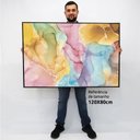 Ver imagem 2 de Quadro Decorativo Abstrato Arco Íris em tela Canvas TaColado Moldura Flutuante 4,5cm Freijó 120 x 80