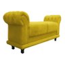 Kit 2 Sofá Retrô Barcelona Namoradeira Calçadeira Suede Amarelo - D'Rossi - 2