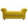 Kit 2 Sofá Retrô Barcelona Namoradeira Calçadeira Suede Amarelo - D'Rossi - 3