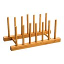 Ver imagem 2 de Escorredor Suporte Display Porta 6 Pratos Bambu 28x12x10cm