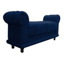Ver imagem 2 de Kit 2 Sofá Retrô Barcelona Namoradeira Calçadeira Suede Azul Marinho - D'Rossi