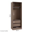 Ver imagem 4 de Guarda Roupa Planejado 100% MDF 2 Portas Reflecta Orion CabeCasa MadeiraOriginals Marrom/Mocha