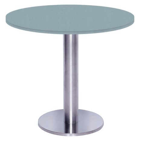 Mesa Beta Big Inox 75 Cm (alt) Disco Redondo Tampo Mdp Redondo 80 Cm (larg) X 2,50 Cm (alt) Cinza
