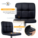 Ver imagem 4 de Banqueta Alta de Cozinha Ilha Bancada Restaurante com Encosto Estofada Giratória Gomos Preta