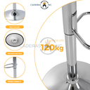 Ver imagem 7 de Banqueta Alta de Cozinha Ilha Bancada Restaurante com Encosto Estofada Giratória Gomos Preta