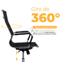 Ver imagem 3 de Cadeira de Escritório Simples Mesh Presidente com Regulagem Giratória Preta