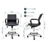 Cadeira de Escritório Ergonômica Simples Stripes Diretor Secretária com Regulagem Preta - 6