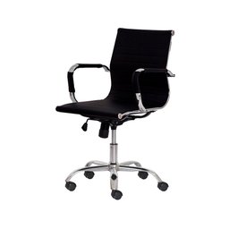 Cadeira de Escritório Ergonômica Simples Stripes Diretor Secretária com Regulagem Preta - 1