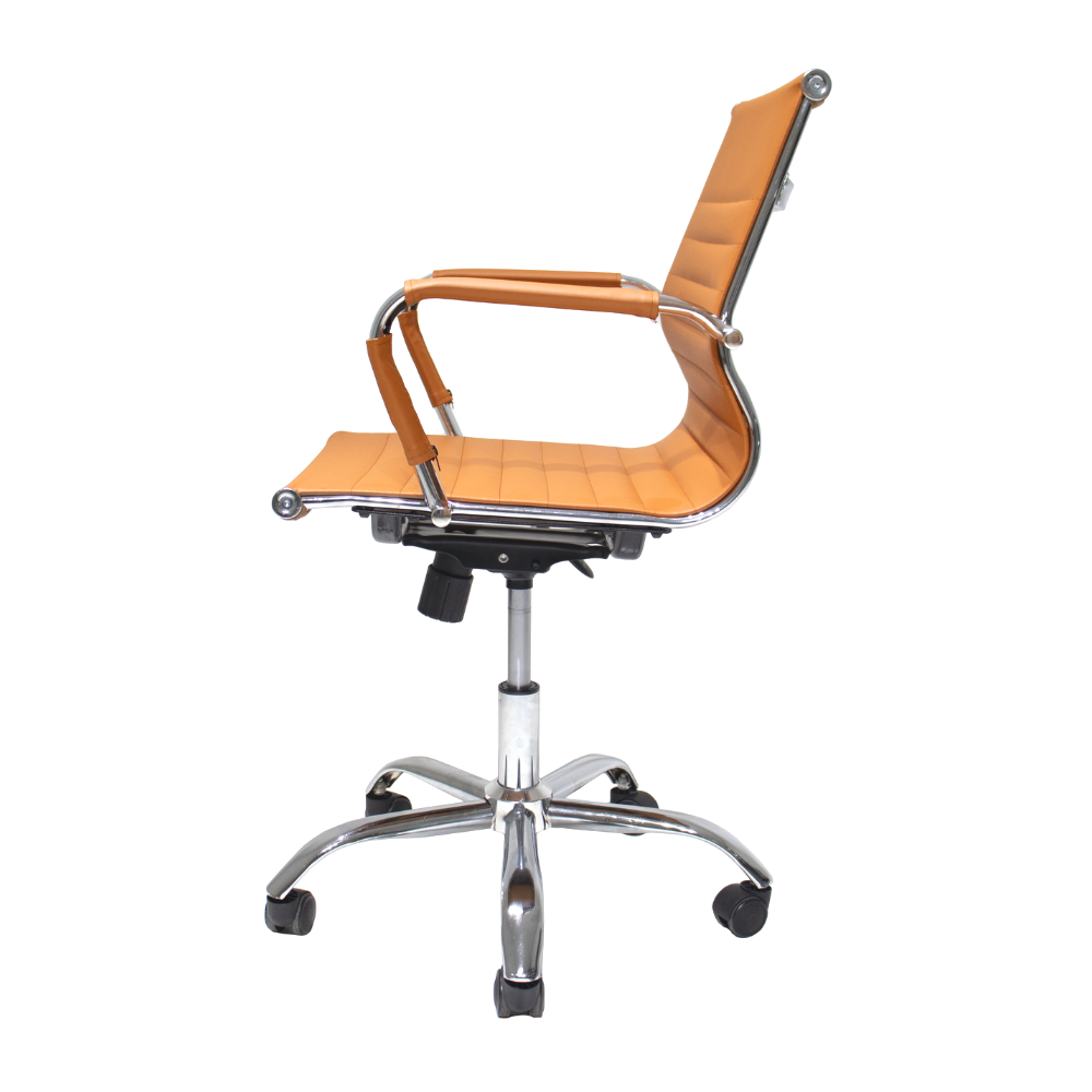 Cadeira de Escritório Simples Ergonômica Stripes Diretor Secretária com Regulagem Caramelo - 4