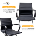 Ver imagem 2 de Cadeira de Escritório Ergonômica Stripes Esteirinha com Base Fixa Cromada Suporta até 120kg Preta