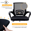 Ver imagem 2 de Cadeira de Escritório Simples Diretor Secretária com Regulagem Home Office Escrivaninha Preta