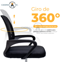 Ver imagem 3 de Cadeira de Escritório Simples Diretor Secretária com Regulagem Home Office Escrivaninha Preta