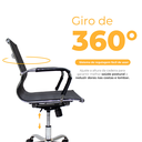 Ver imagem 4 de Cadeira de Escritório Simples com Regulagem Tela Mesh Diretor Preta