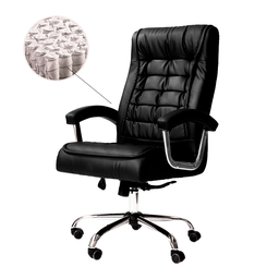 Cadeira de Escritório Presidente Ergonômica Big com 42 Molas Ensacadas Monique Relax Preta - 2