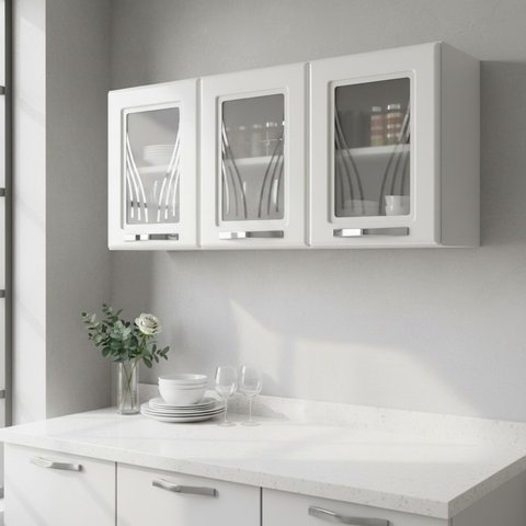 Armário Aéreo Portas de Vidro 120cm Star New Telasul