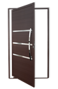Ver imagem 1 de Porta Pivotante Alumínio Lambril Evolution c/Puxador D.Marrom Corten 120 Brimak