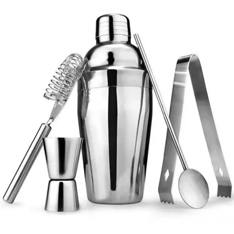 Kit Bar 5pçs Coqueteleira Profissional Aço Inox 550ml Caipirinha